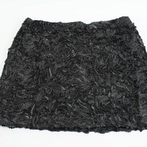 Saks Fifth Avenue Black 3D Textured Rosette Skirt - Size 16